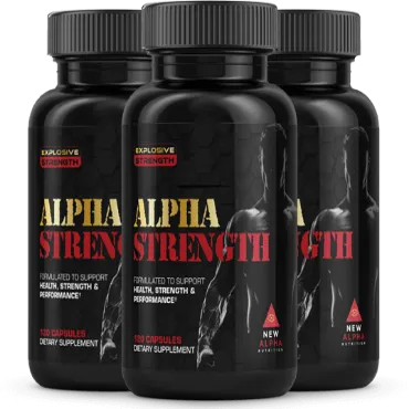 Alpha Strength natural testosterone booster supplement bottle